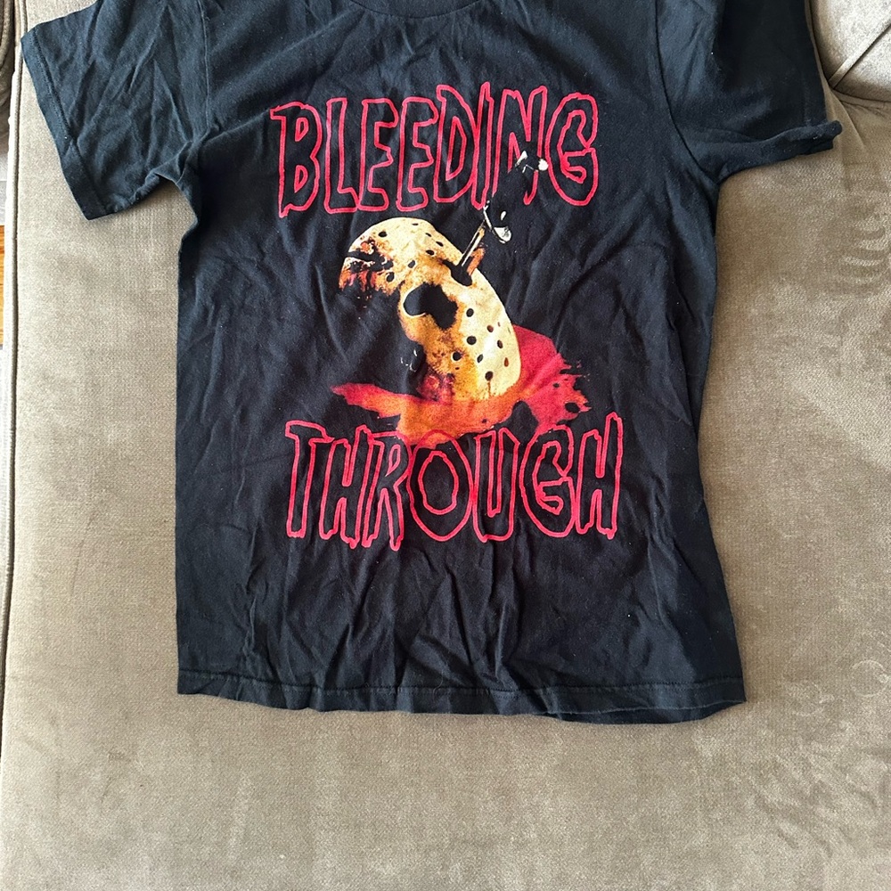 Black Bleeding Through Graphic T-Shirt
